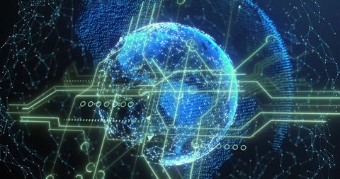 Futuristic Digital World with Network Connections - Download Free Stock Images Pikwizard.com