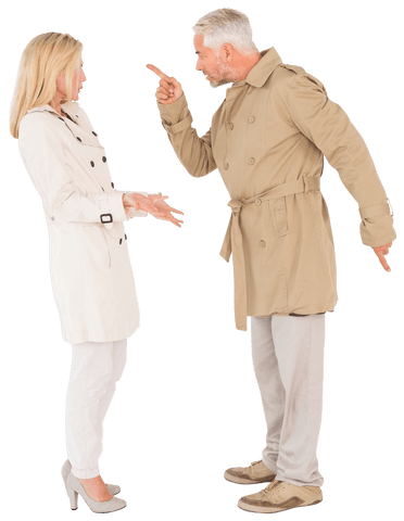 transparent argumentative couple wearing trench coats - Download Free Stock Videos Pikwizard.com