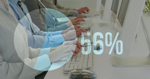 Business Team Typing with Rising Percentage Overlay - Download Free Stock Images Pikwizard.com