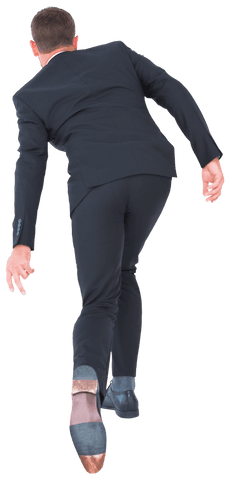 Transparent businessman reaching down in formal suit