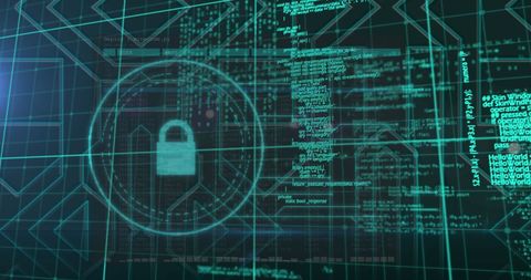 Digital Security Lock with Streaming Data Encryption Codes - Download Free Stock Images Pikwizard.com