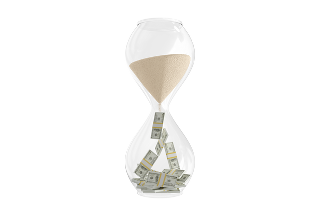 Transparent Hourglass Turning Sand into Money Concept - Download Free Stock Videos Pikwizard.com