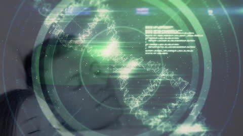 Futuristic DNA Strand and Data Animation