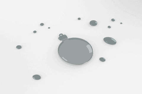 Transparent Gray Christmas Bauble Art with Paint Effect