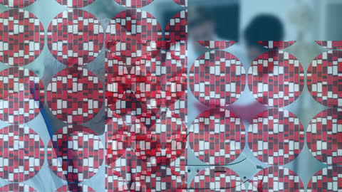 Digital Animation with Geometric Patterns and Global Business Data