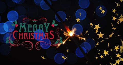 Merry Christmas Festive Sparkling Stars Background - Download Free Stock Images Pikwizard.com