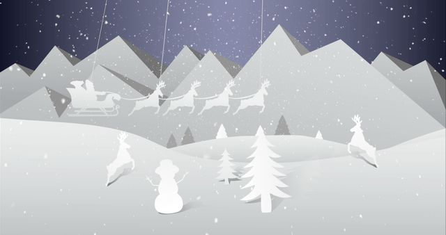 Illustration of christmas decoration at night 4k