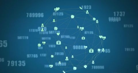 Digital Network Connected Icons Globe with Floating Numbers - Download Free Stock Images Pikwizard.com