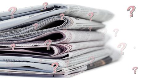 Stack of Newspapers with Floating Question Marks Symbolizing Uncertainty - Download Free Stock Images Pikwizard.com