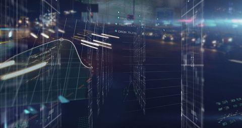 Data Visualization and Digital Interface over Urban Nightscape - Download Free Stock Images Pikwizard.com