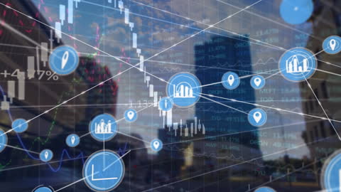 Digital Data Network Over Modern Cityscape