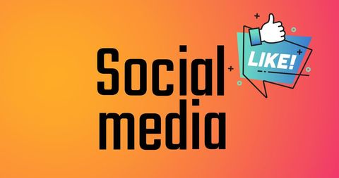 Social Media Celebration Vibrant Design With Thumbs Up Icon - Download Free Stock Images Pikwizard.com