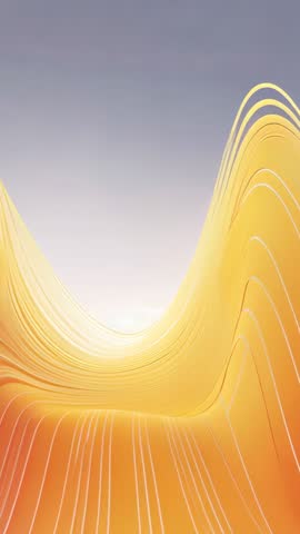 Glowing Golden Waves Flowing in Minimalist Vertical Video for Futuristic App Backgrounds