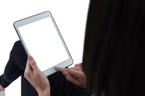 Female Executive Using Tablet With Transparent Background - Download Free Stock Videos Pikwizard.com