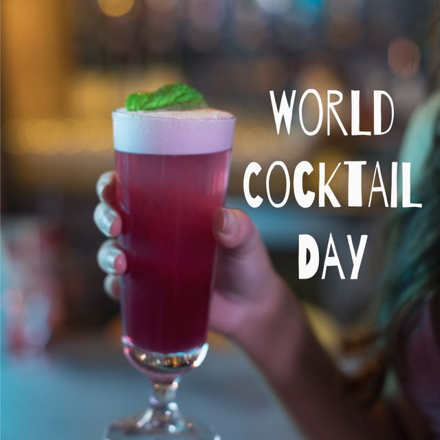 World Cocktail Day Celebration with Festive Red Drink - Download Free Stock Templates Pikwizard.com