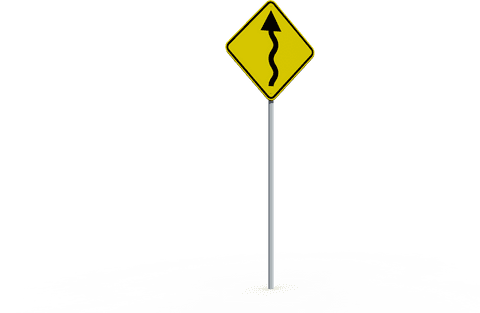transparent winding road warning sign with glossy background - Download Free Stock Videos Pikwizard.com