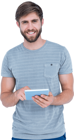 Transparent Happy Young Man Using Digital Tablet - Download Free Stock Videos Pikwizard.com