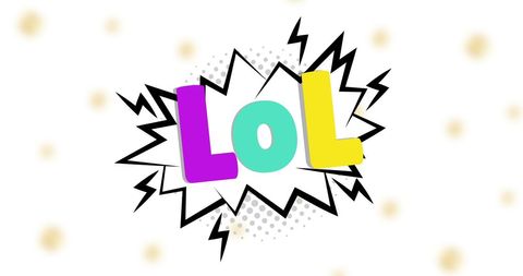 Colorful LOL Text with Comic Explosion Emphasizing Fun