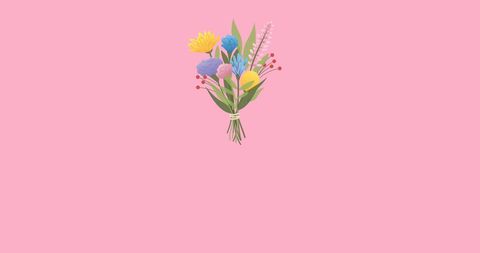 Wildflower Bouquet on Pink Background for Botanical Decor - Download Free Stock Images Pikwizard.com