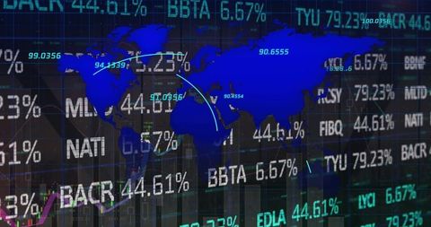 Global Finance Digital Interface with World Map and Stock Data - Download Free Stock Images Pikwizard.com