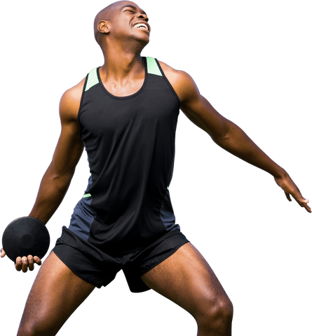 african american male discus thrower exhibiting dynamic motion on transparent background - Download Free Stock Videos Pikwizard.com
