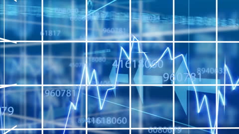 Financial Data Overlay with Rising Graph