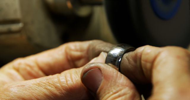 Jeweler Polishing Silver Ring with Buffing Machine - Download Free Stock Images Pikwizard.com