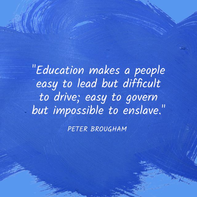 Inspirational Quote About Education on Blue Background - Download Free Stock Templates Pikwizard.com