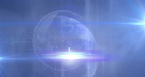 Digital Blue Light Over Earth Animation