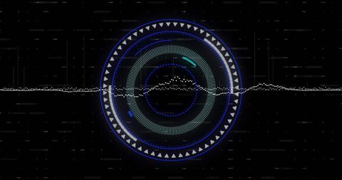 Futuristic Digital Interface with Data Waves and Circles - Download Free Stock Images Pikwizard.com