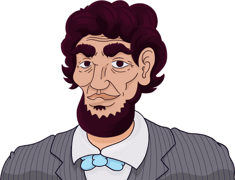 Illustration of Lincoln on Transparent Background