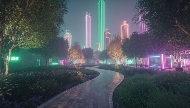 Futuristic Nightscapes: Neon Highlights in Urban Dreamscape