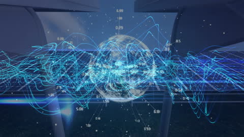 Digital Brain with Global Network Connections Visualization