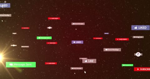 Social media icons in digital space world