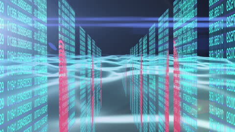 Futuristic Data Streams Flowing Across Digital Landscape