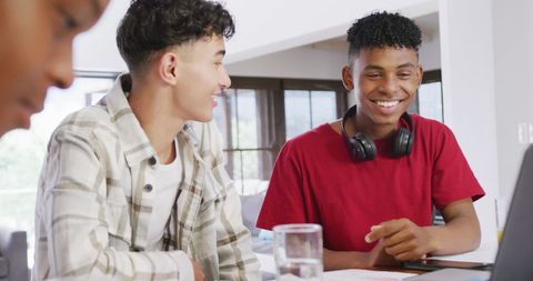 Teenage Friends Enjoying Quality Time and Learning Together - Download Free Stock Images Pikwizard.com