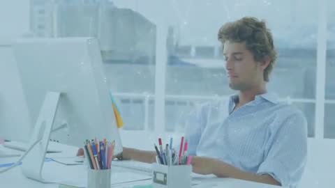 Professional Analyzing Data with Digital Chart Overlay