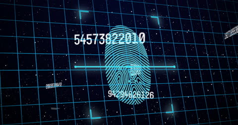 Digital Fingerprint with Data and Cyberspace Visuals