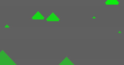 Abstract Animation with Green House Icons on Gray Background