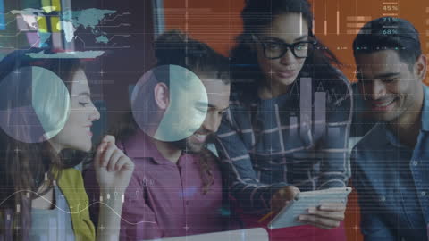 Digital Finance Tech Engaging Diverse Business Team Collaboration