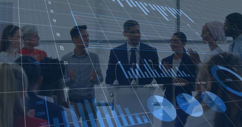 Business Team Analyzing Data for Global Solutions