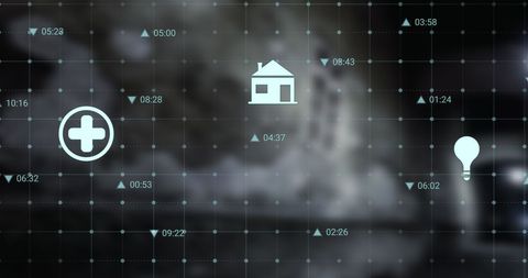 Financial Data Overlay with Real Estate and Energy Symbols - Download Free Stock Images Pikwizard.com