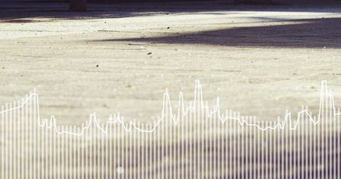 Sunlit Textured Pavement Showing Shadow and Waveform Overlay for Minimalist Design