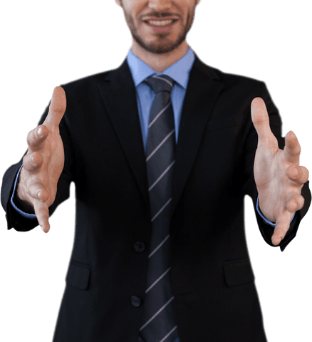 Businessman Suit Embracing Virtual Presentation Transparent Background - Download Free Stock Videos Pikwizard.com