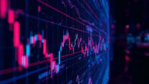 AI-Driven Candlestick Chart Display at Trading Desk
