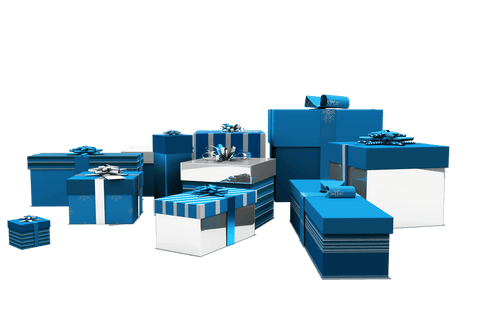 Transparent Blue Silver Gift Boxes Festive Design - Download Free Stock Videos Pikwizard.com