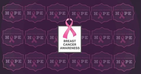Breast Cancer Awareness Ribbon on Hopeful Background