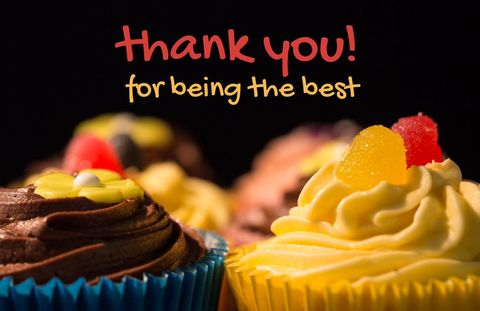 colorful cupcakes with grateful message - Download Free Stock Templates Pikwizard.com