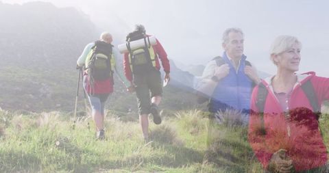 Senior Couples Enjoying Scenic Mountain Hike - Download Free Stock Images Pikwizard.com