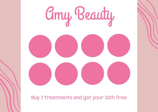 Beauty Loyalty Card with Treatment Offer in Pink - Download Free Stock Videos Pikwizard.com